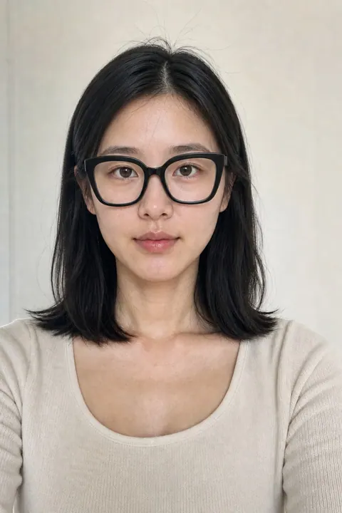 Oversized square glasses preview generated by Korean Color Lab