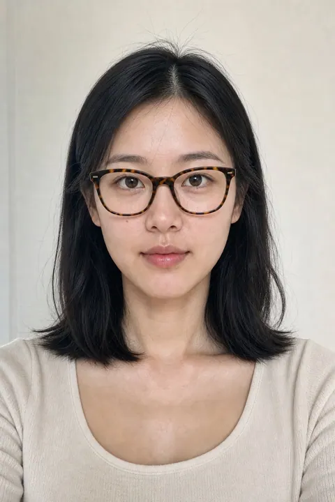 Tortoiseshell D-frame glasses preview generated by Korean Color Lab