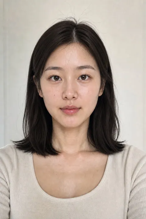 Natural black-brown hair color preview generated by Korean Color Lab