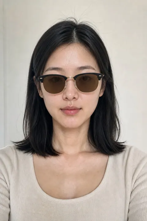 Browline clubmaster sunglasses preview generated by Korean Color Lab
